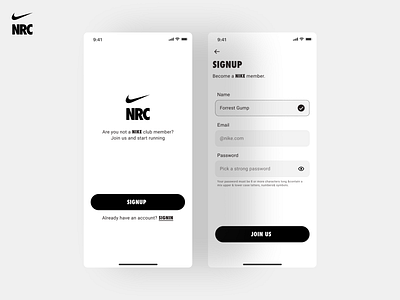 Daily UI #001 - Nike Sign Up Page 001 challenge daily dailyui design form input login signup ui ux