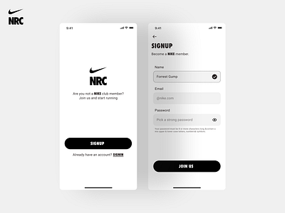 Daily UI #001 - Nike Sign Up Page