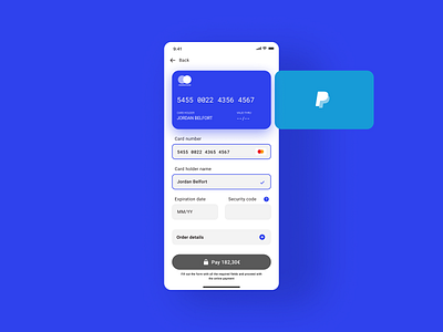 Daily UI #002 - Credit Card Checkout app checkout credit card mastercard paypal ui