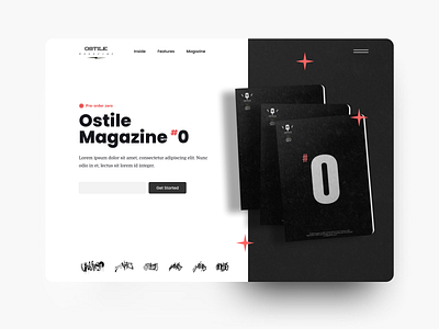 Landing page x Ostile Magazine branding graffiti landing page ui