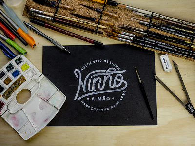 [WIP] Ninho a Mão 2 black brand brush calligraphy handmade lettering logo logotype paper typeface typography