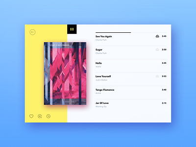 Album Player album cover flip fold music player simple ui