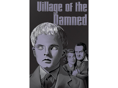 Village of the Damned poster. art artist barbarashelley digitalart digitalillustration digitalpainting georgesanders illustration imac ipad johnwyndham macipad posterdesign printdesign themidwichcuckoos vector wacomtablet wolfrilla