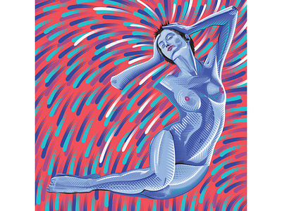 Fireworks colorful fantasy female fineart fireworks fresco fun gushing illustrator nude vector women