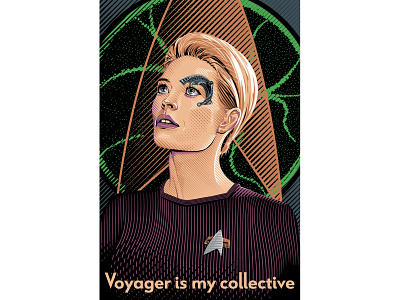 Seven of Nine art artwork digitalart fresco vector graphicart graphicdesign illustration jeriryan posterart posterartwork posterdesign posterlayout posterspy sevenofnine tvscifi tvshowposter voyager