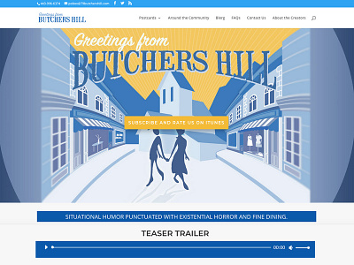 Greetings From Butchers Hill Podcast Website audio design illustration podcast website