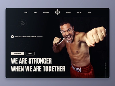 Heavyweight Boxer Kubrat Pulev Official Website athlete black boxing champion clean dark dashboad elegant exercise fitness gym health landing minimal modern sport successful training typogaphy website