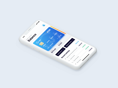 Financial app iPhoneX concept bank banking budget card finance financial fintech money payment wallet