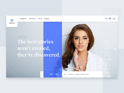 Instyle Header clean cosmetic design ecommerce fashion header hero area minimal product responsive slider studio ui uxd web website