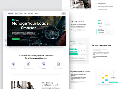 ShipCars Website Redesign auto automotive car clean conversion design digital homepage landing logistic marketing minimal product responsive shipper shipping transport uiux vehicle website