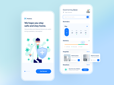Medicko checkup clean design company covid 19 doctor healthy hospitals illustration ios medical medical app uiux user experience user inteface