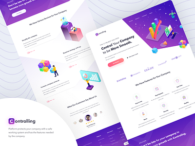 Landing Page - Controlling clean design company control figma illustration interface landingpage service starup ui uidesign website