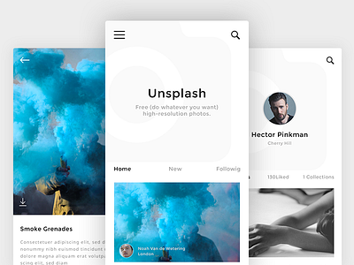 Unsplash App Design Concept by Vallabh Kulkarni on Dribbble