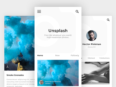 Unsplash App Design Concept