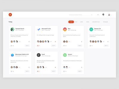 Product Hunt Redesign Concept clean dashboard designer flat interface minimal product hunt projects redesign ui ux white