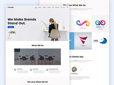 Credesign - Landing Page Design flat landing page minimal portfolio ui ux web design website white