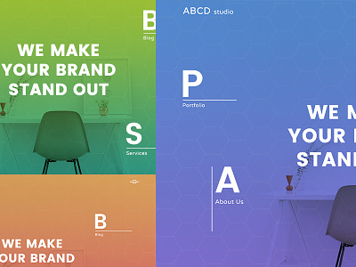 ABCD Studio Web Design Concept clean color flat gradient interface minimal ui ux web web design website