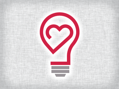 Logo Sample - "The Light of Compassion" heart identity lightbulb logo vector