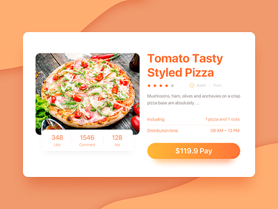 Ordering interface design food orange ui