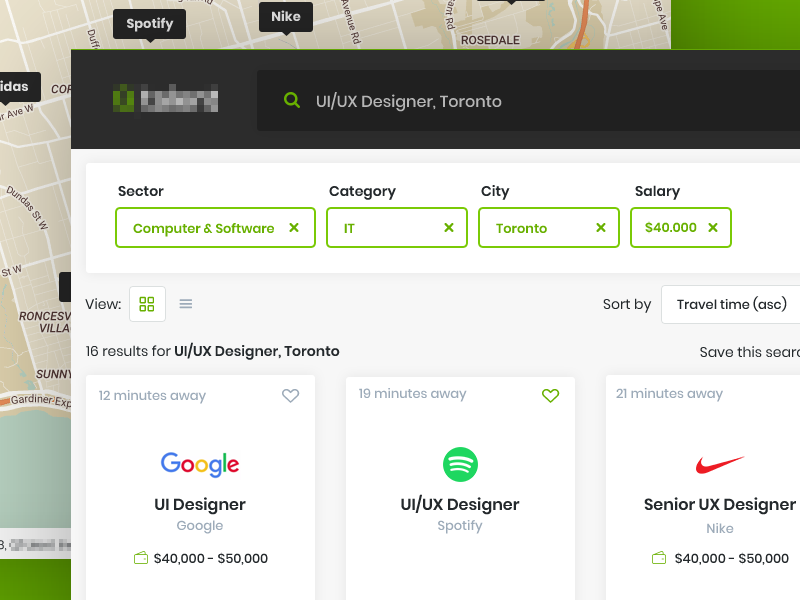 Web Platform for Job Searching web design ux ui uiux toronto search dashboard