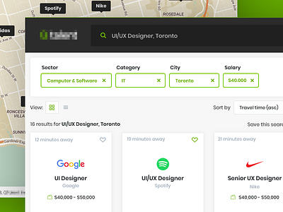 Web Platform for Job Searching dashboard search toronto ui uiux ux web design