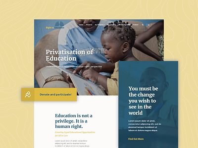 [Mockup - Website Concept] Right to Education Landing design ui web design website website concept website design