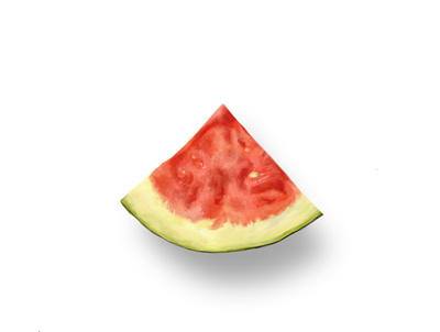 切水果 illustration ps ps厚涂 水果 红色 练习 西瓜 黄色