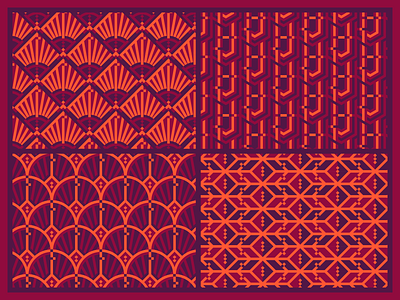 Botkit Patterns art deco branding design illustration pattern pixel vector