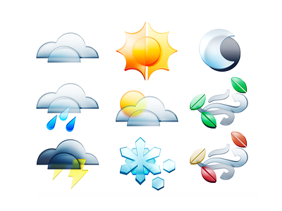 Frosted Weather Icons app icon iconography illustration ui ux weather weather icon