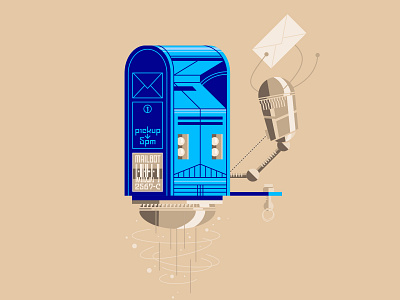 Mailbot v2 design illustration mailbox robot vector