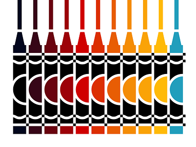 Crayons and Patterns crayon design flat icon iconography illustration minimal vector