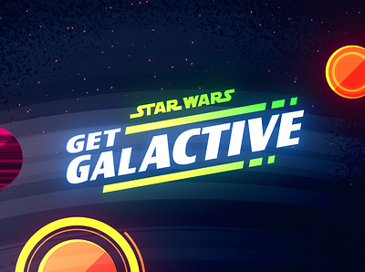 Star Wars "Get GalACTIVE" Logo branding design flat icon illustration logo minimal scifi star wars vector