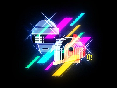 Daft Punk 1993-2021 daft punk daftpunk design flat illustration minimal neon vector