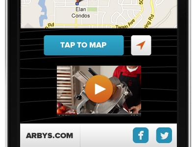 Arby's arbys facebook fast food location map nova proxima qsr tap to map twitter video