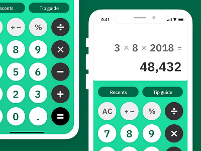 Money Green Calculator – Daily UI 004