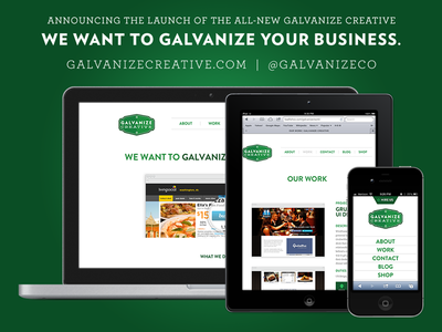 Galvanize Creative Responsive Site Launch galvanize green minimal responsive skeleton