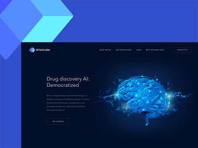 Wisecube website design concept ai artificial intelligence dark dark theme landing landing page ui ux web web design webdesign webpage website