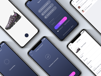 Mobile app concept connected gradient button graphite login mobile mobile app sign in ui ux