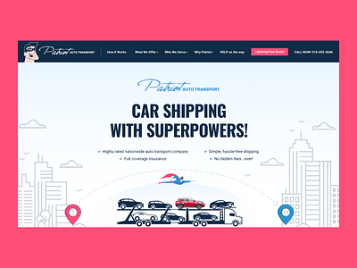Patriot webdesign car landing shipping ui webdesign website