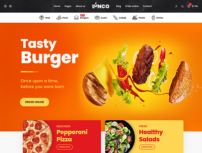 Lunco fast food webdesign burger fast food ui webdesign website