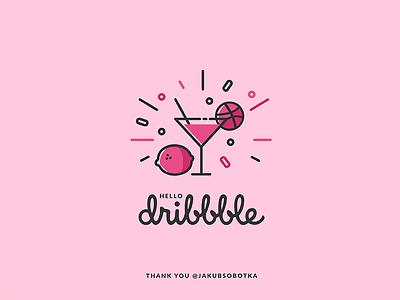 First Shot coctail debut dribbble first illustration shot