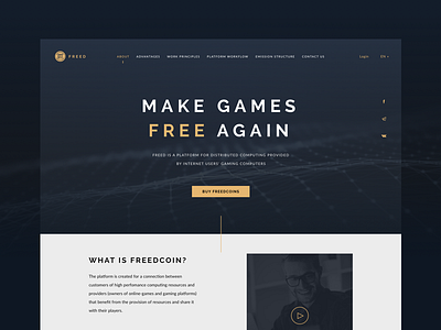 FreedCoin Landing Page landing ui web web design webpage website