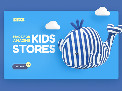 Kidz - WP theme promo kids promo theme ui web design whale woocommerce wordpress