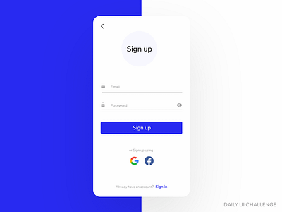 Day001 Sign up blue dailyui 001 dailyuichallenge iphone x signup