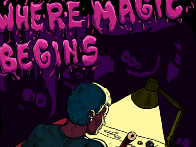 where magic begins illustration lettering