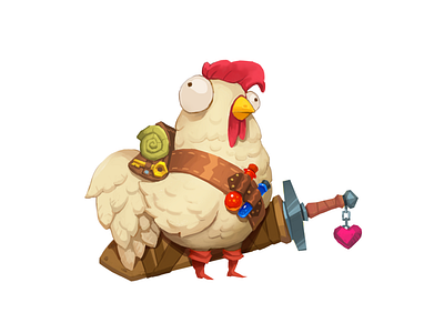 chicken courier cartoon character characterconcept digital art fantasy gameart illustration magic