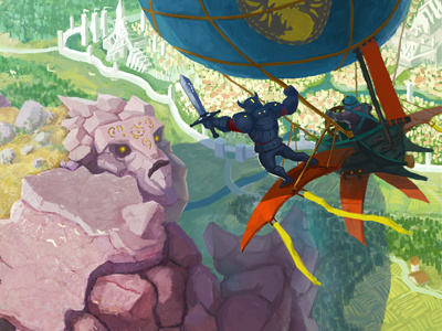 The Defender! city epic fantasy fly giant hero