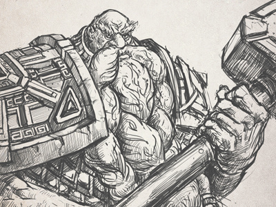 Dwarf cg digital art fantasy illustration sketch