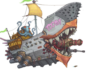Toothy concept fantasy gameart pirate pirateship scifi ship