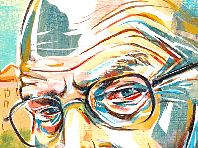 Furrowed Brow editorial eyes glasses illustration illustrations ink magazine man paint portrait tv